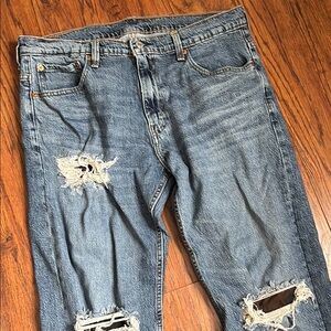 Levi's Athletic Taper Distressed Jeans with Camo 34 x 32